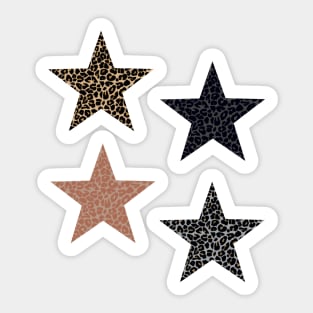 Leopard Print Stars Pack on Dark Blue Sticker